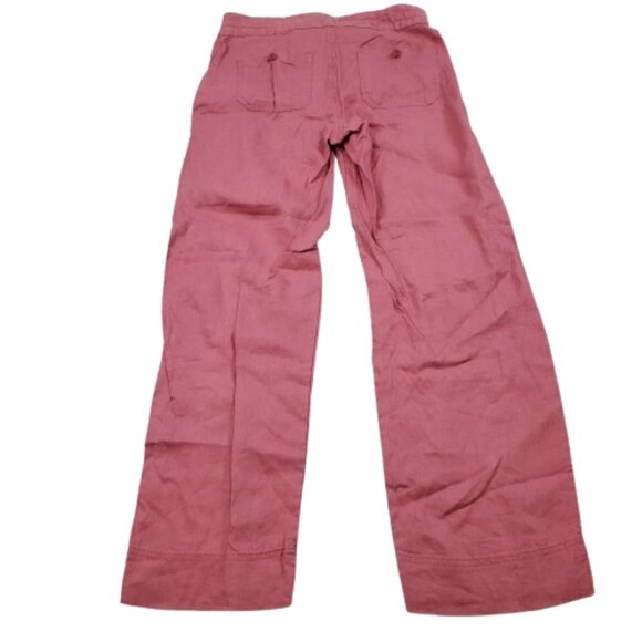 NWT Lauren Ralph Lauren Womens Petite Size 10 10P Berry Linen Wide-Leg Pants NEW - Picture 4 of 8